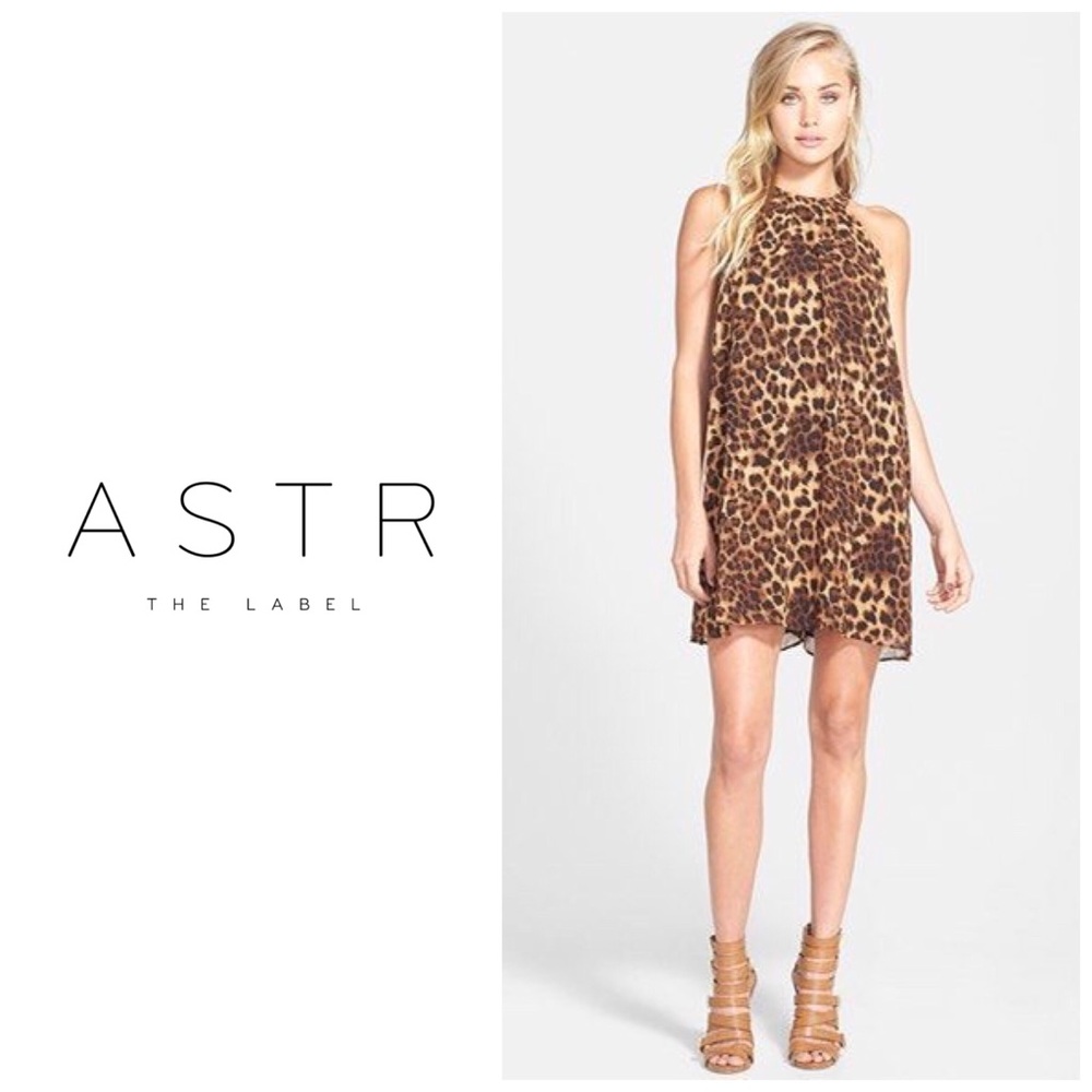 Astr Leopard halter dress